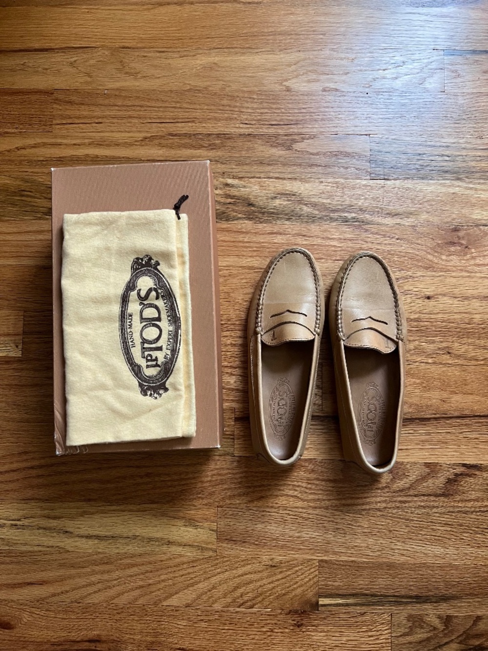 Tod’s Gommino Leather brown Driving Penny slip on Loafers women’s 7.5 Italy
